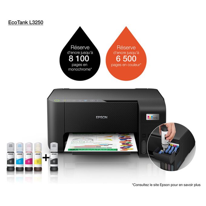 Epson EcoTank L3250 A4 Wi-Fi Tout-en-un Réservoir d'encre Encre pour imprimante Epson EcoTank L3250 A4 Wi-Fi Tout-en-un Réservoir d'encre Encre pour imprimante